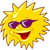 smiling sun with sunglasses
